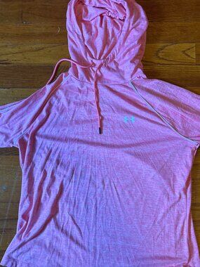 long sleeve pink under armour hoodie